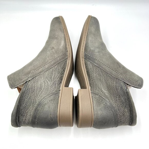 Cobb Hill Womens Size 7 Crosbie Gray - Olive Green Leather Ankle Boots Shoes - Picture 7 of 14